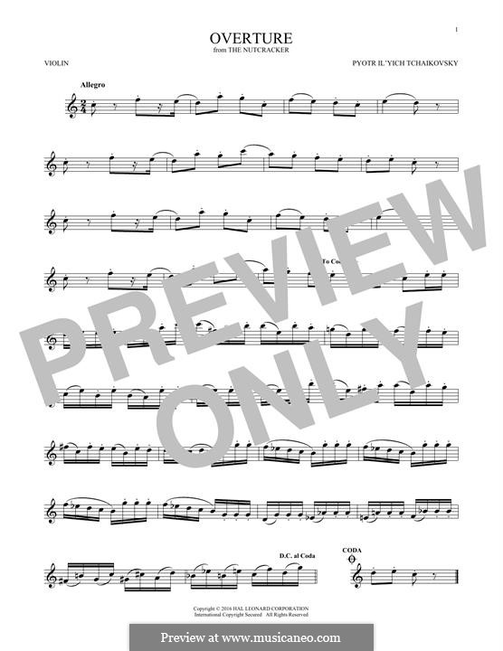 No.1 Miniature Overture : Für Violine by Pjotr Tschaikowski