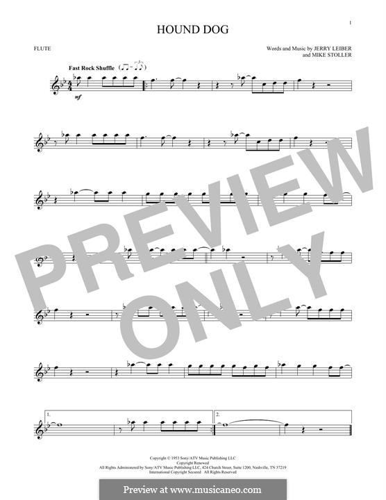 Hound Dog (Elvis Presley): Für Flöte by Jerry Leiber, Mike Stoller