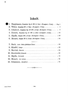 Sonatine in C-Dur für Violine und Klavier, Op.10 No.1: Partitur für zwei Interpreten by Moritz Hauptmann