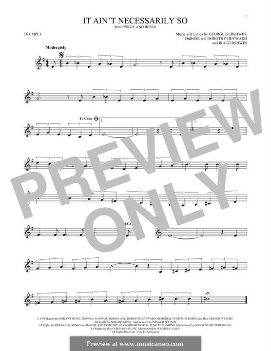 It ain't Necessarily So: Für Trompete by George Gershwin