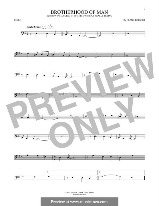 Brotherhood of Man: Für Cello by Frank Loesser