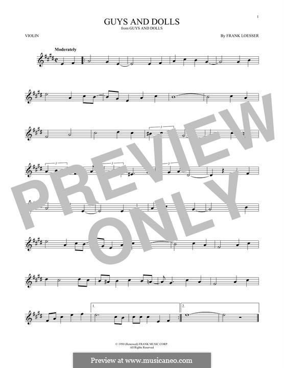Guys and Dolls: Für Violine by Frank Loesser