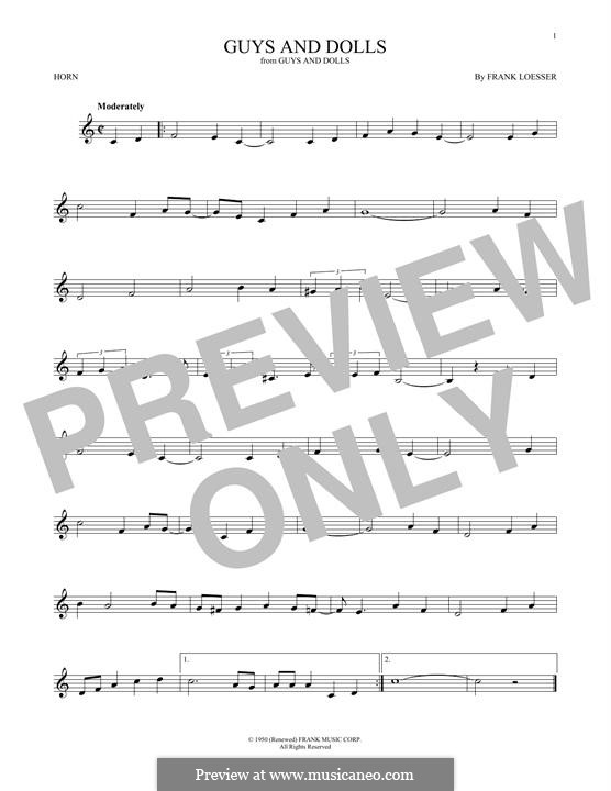 Guys and Dolls: For horn by Frank Loesser