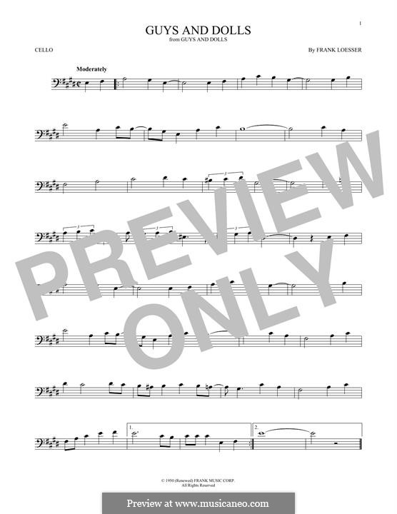 Guys and Dolls: Für Cello by Frank Loesser