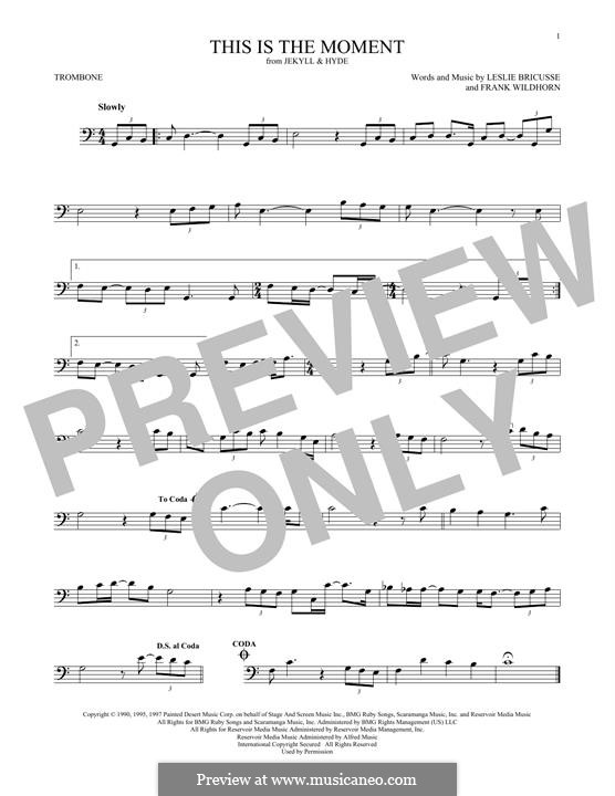 This Is the Moment: For trombone by Frank Wildhorn
