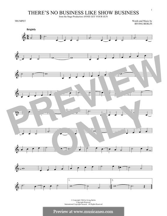There's No Business Like Show Business (Ethel Merman): Für Trompete by Irving Berlin