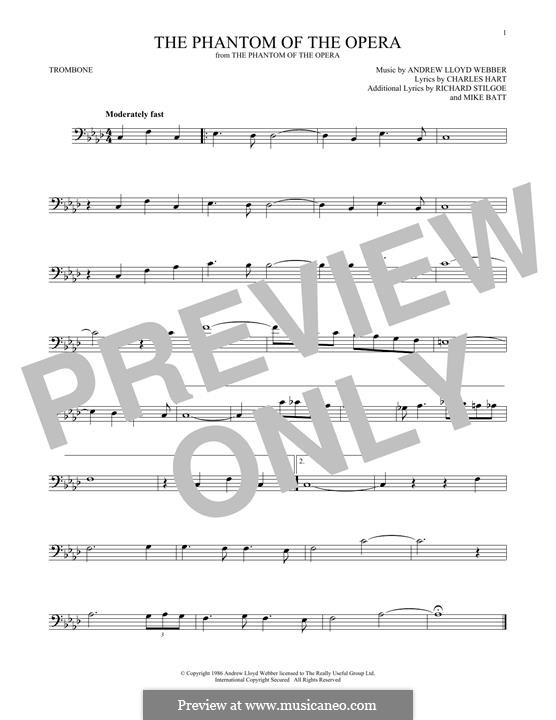 The Phantom of the Opera: For trombone by Andrew Lloyd Webber