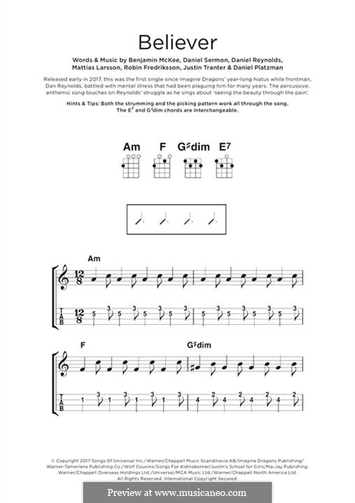 Believer Imagine Dragons Von B Mckee D Reynolds D Sermon D Platzman Auf Musicaneo