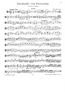 Sarabande mit Variationen über Thema von Händel: Violastimme by Johan Halvorsen
