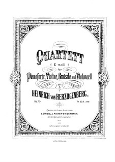 Klavierquartett Nr.1 in e-Moll, Op.75: Vollpartitur by Heinrich von Herzogenberg