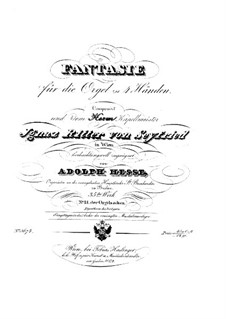 Fantasie für Orgel, vierhändig, Op.35: Fantasie für Orgel, vierhändig by Adolf Friedrich Hesse