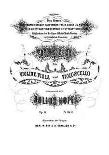 Streichtrio in C-Dur, Op.41: Violinstimme by Heinrich Julius Hopfe