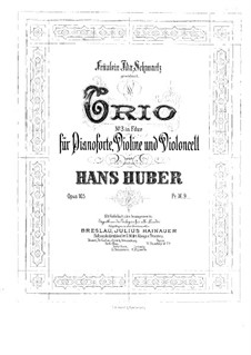 Klaviertrio Nr.3, Op.105: Vollpartitur by Hans Huber