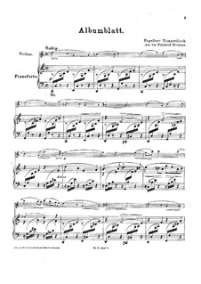 Albumblatt: Für Violine und Klavier by Engelbert Humperdinck