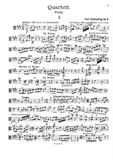 Klavierquartett in E-Dur, Op.4: Violastimme by Paul Scheinpflug