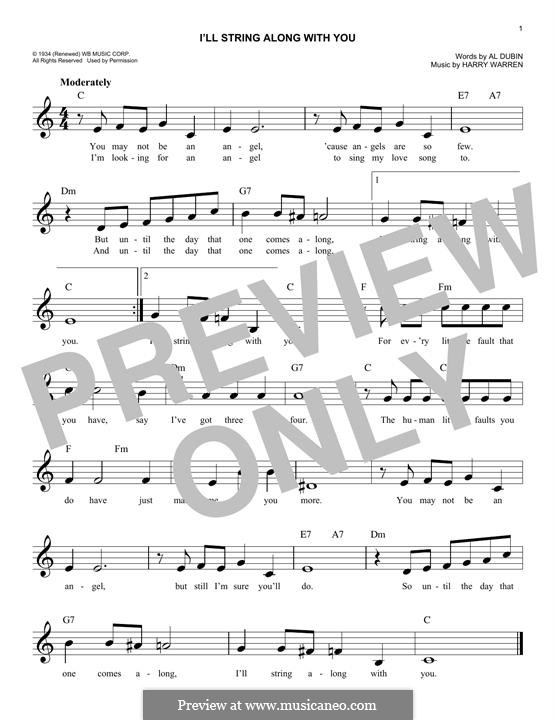 I'll String Along with You: Melodische Linie by Harry Warren