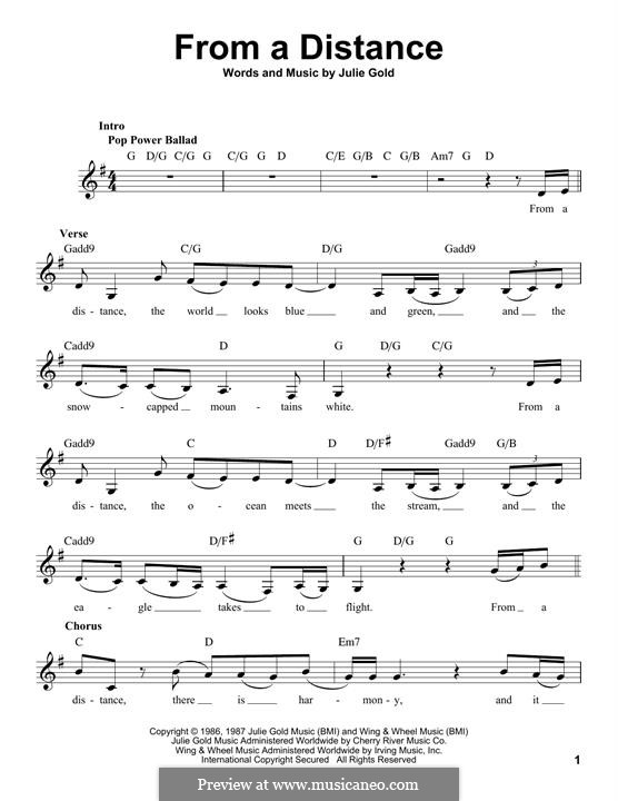 From a Distance: Melodische Linie by Julie Gold