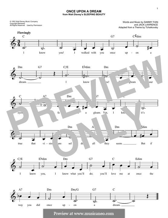 Once Upon A Dream (from Sleeping Beauty): Melodische Linie by Jack Lawrence, Sammy Fain