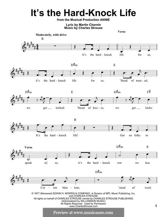 It S The Hard Knock Life From Annie Von C Strouse Noten Auf Musicaneo
