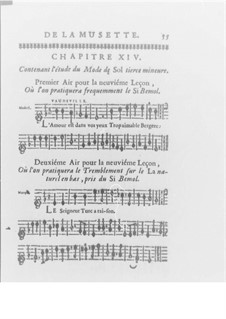 Méthode pour la Musette, Op.10: Kapitel XIV-XVI by Jaques Hotteterre