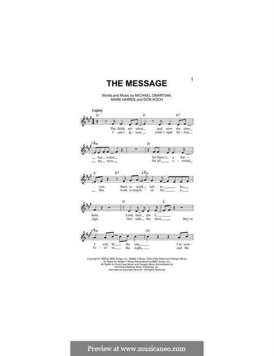 The Message (4Him): Melodische Linie by Don Koch, Mark R. Harris, Michael Omartian