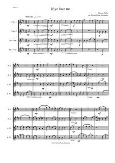 If Ye Love Me: For two flutes, alto flute and bass flute by Thomas Tallis