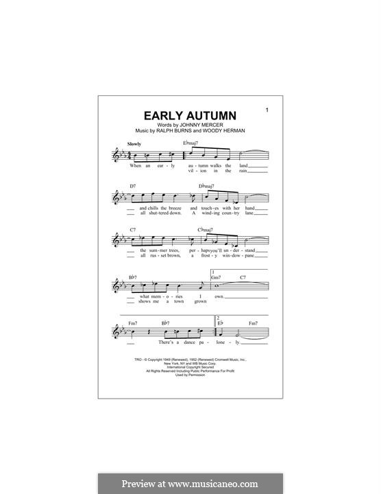 Early Autumn: Melodische Linie by Ralph Burns, Woody Herman