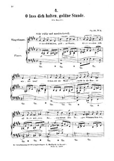 Sechs Lieder: Nr.3 O lass dich halten, goldne Stunde by Adolf Jensen