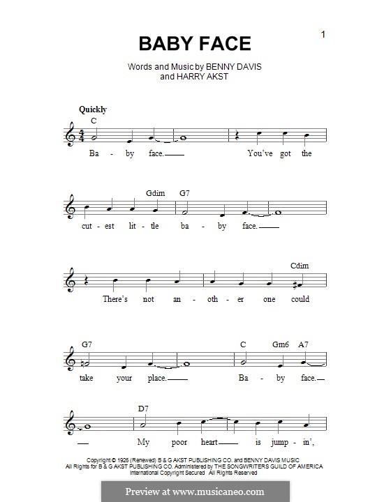 Baby Face: Melodische Linie by Benny Davis