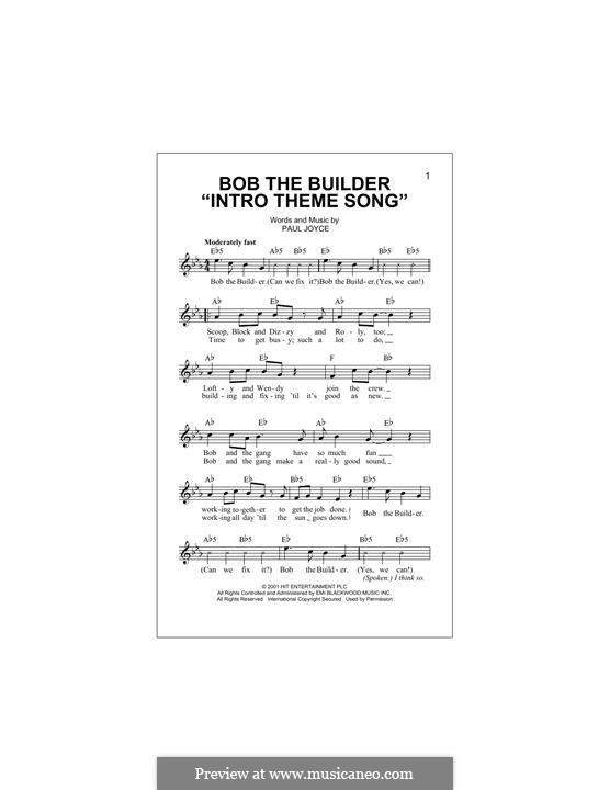 Bob the Builder Intro Theme Song: Melodische Linie by Paul Joyce