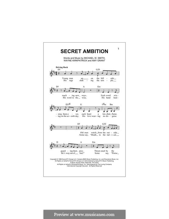 Secret Ambition: Melodische Linie by Amy Grant, Michael W. Smith, Wayne Kirkpatrick