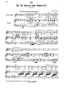 Sieben Lieder, Op.4: Nr.4 Sie blasen zum Abmarsch by Adolf Jensen