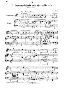 Sieben Lieder, Op.4: Nr.7 Dereinst Gedanke mein wirst ruhig sein by Adolf Jensen