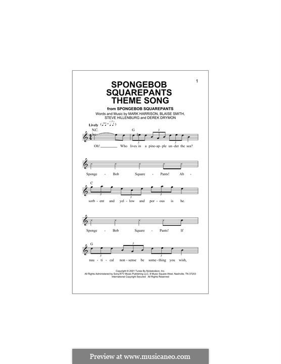 SpongeBob SquarePants Theme Song: Melodische Linie by Blaise Smith, Derek Drymon, Mark Harrison, Steve Hillenburg