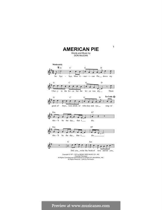 American Pie (Madonna): Melodische Linie by Don McLean