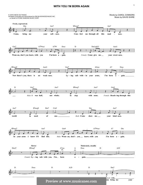 With You I'm Born Again (Billy Preston & Syreeta): Melodische Linie by Carol Connors, David Shire