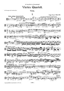Streichquartett Nr.4 in a-Moll, Op.114: Violastimme by Hugo Kaun