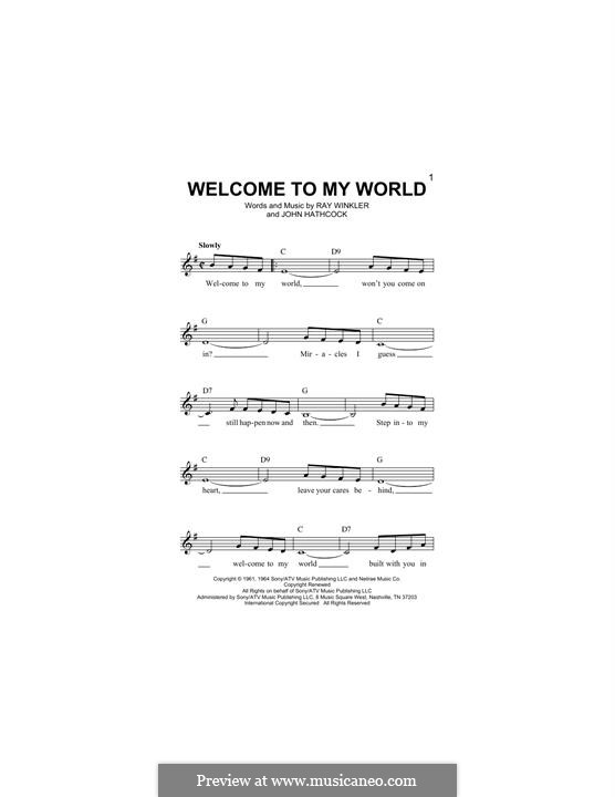 Welcome To My World (Jim Reeves): Melodische Linie by Johnny Hathcock, Ray Winkler