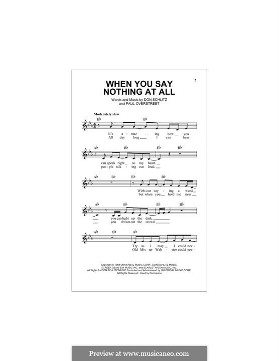 When You Say Nothing at All (Alison Krauss & Union Station): Melodische Linie by Don Schlitz, Paul Overstreet