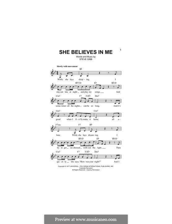 She Believes in Me: Melodische Linie by Stephen Gibb