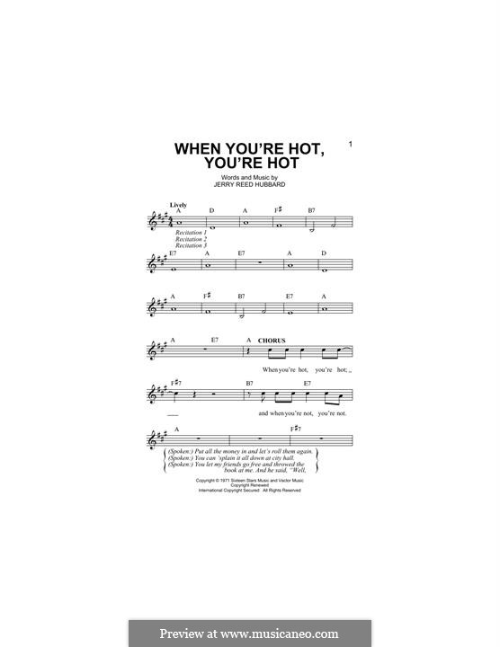 When You're Hot, You're Hot: Melodische Linie by Jerry Reed