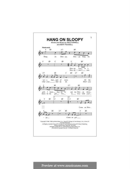 Hang on Sloopy (The McCoys) von B. Russell, W. Farrell auf MusicaNeo