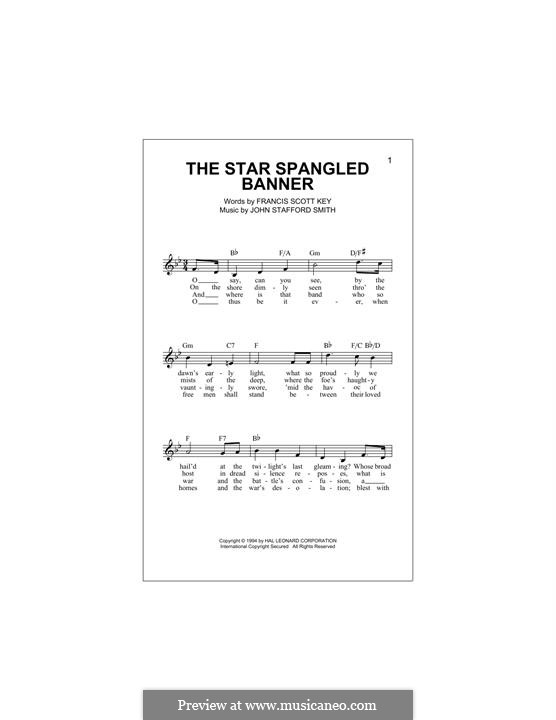 Vocal version: Melodische Linie by John Stafford Smith