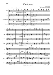 If Ye Love Me: For wind quartet by Thomas Tallis