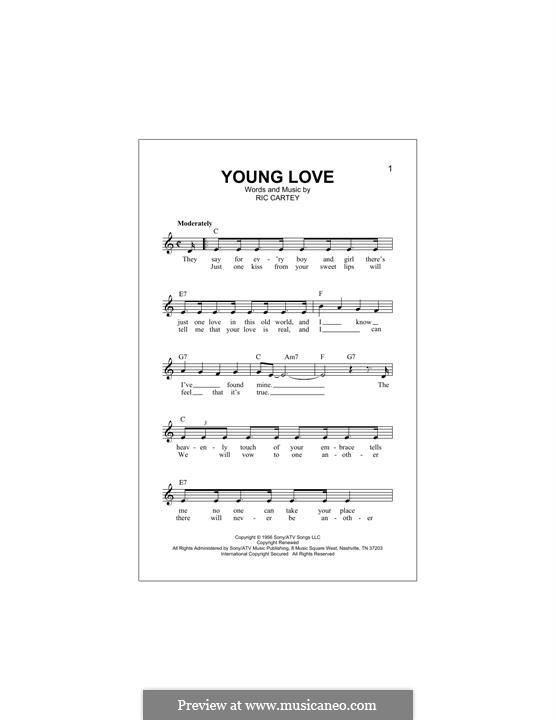 Young Love (Sonny James): Melodische Linie by Carole Joyner, Ric Cartey