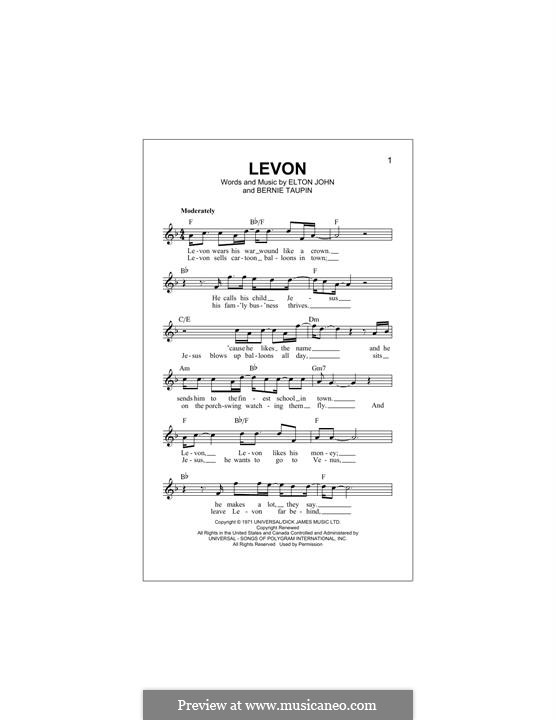 Levon: Melodische Linie by Elton John