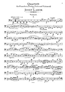 Klavierquartett in C-Dur, Op.6: Cellostimme by Josef Labor