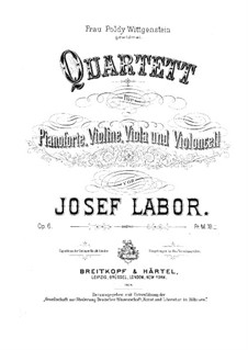 Klavierquartett in C-Dur, Op.6: Vollpartitur by Josef Labor