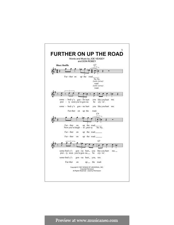 Farther Up the Road (Bobby 'Blue' Bland): Melodische Linie by Don Robey, Joe Veasey