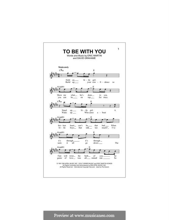 To Be with You (Mr. Big): Melodische Linie by David Grahame, Eric Martin